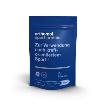 Orthomol Sport Protein 16er - ist ein Getränkepulver zur Herstellung eines Protein-Shakes mit Vanillegeschmack 